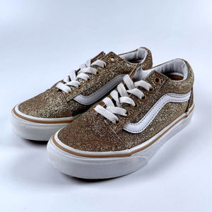 Vans Kids Sneakers in Glittery Gold and White